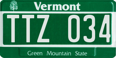 VT license plate TTZ034