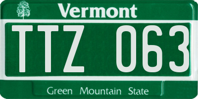 VT license plate TTZ063