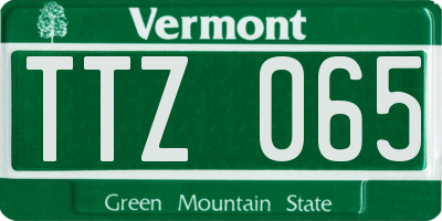 VT license plate TTZ065