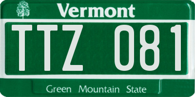 VT license plate TTZ081