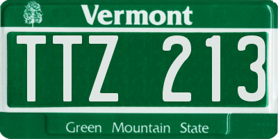 VT license plate TTZ213