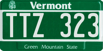VT license plate TTZ323