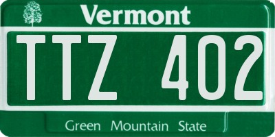 VT license plate TTZ402