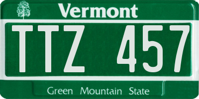 VT license plate TTZ457