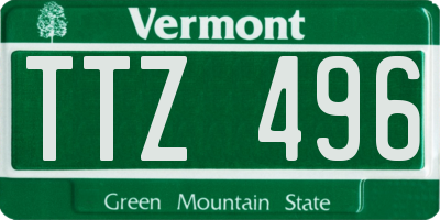 VT license plate TTZ496