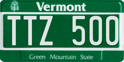 VT license plate TTZ500