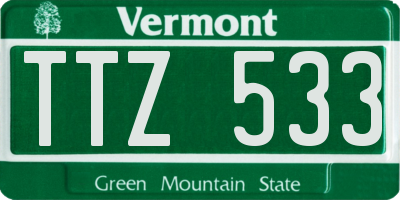 VT license plate TTZ533