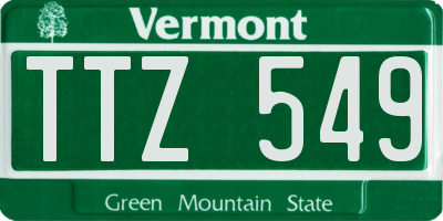 VT license plate TTZ549
