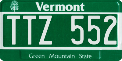 VT license plate TTZ552
