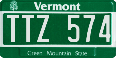 VT license plate TTZ574