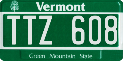 VT license plate TTZ608