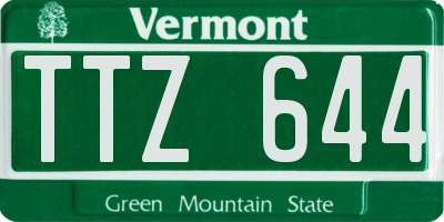 VT license plate TTZ644