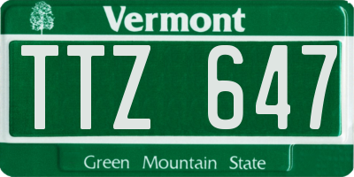 VT license plate TTZ647