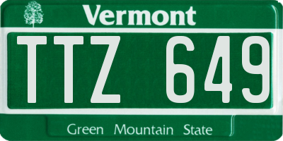 VT license plate TTZ649
