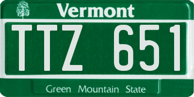 VT license plate TTZ651