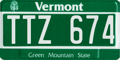 VT license plate TTZ674