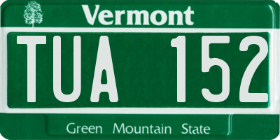 VT license plate TUA152