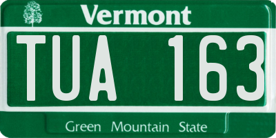 VT license plate TUA163