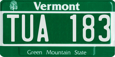 VT license plate TUA183