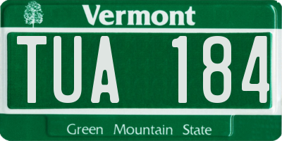 VT license plate TUA184