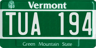 VT license plate TUA194