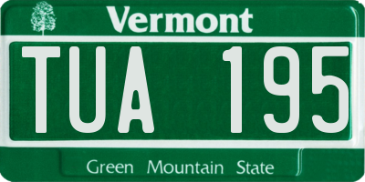 VT license plate TUA195