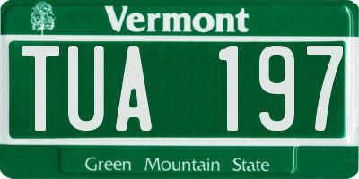 VT license plate TUA197