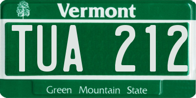 VT license plate TUA212
