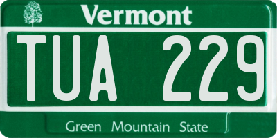 VT license plate TUA229