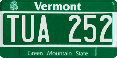 VT license plate TUA252