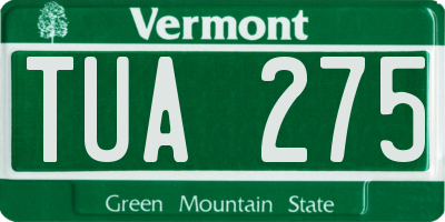 VT license plate TUA275