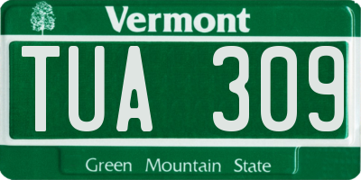VT license plate TUA309
