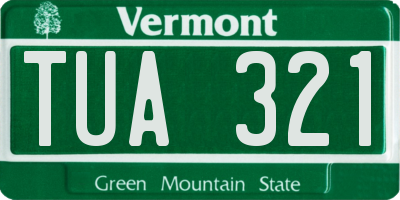 VT license plate TUA321