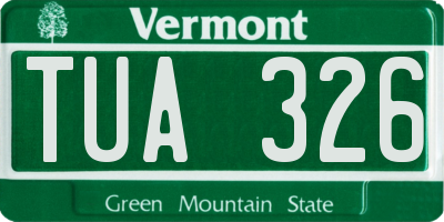 VT license plate TUA326