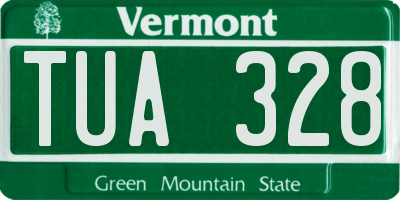 VT license plate TUA328