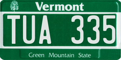 VT license plate TUA335