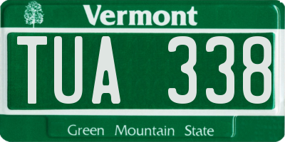 VT license plate TUA338