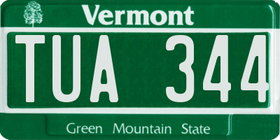 VT license plate TUA344