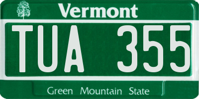 VT license plate TUA355
