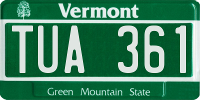 VT license plate TUA361