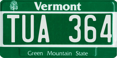 VT license plate TUA364