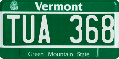 VT license plate TUA368