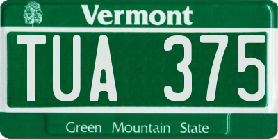 VT license plate TUA375