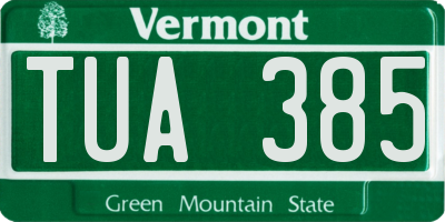 VT license plate TUA385