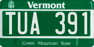 VT license plate TUA391