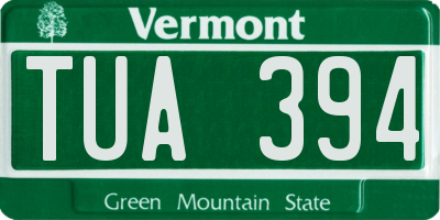 VT license plate TUA394