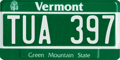 VT license plate TUA397