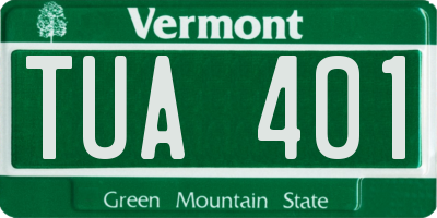 VT license plate TUA401