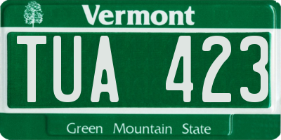 VT license plate TUA423