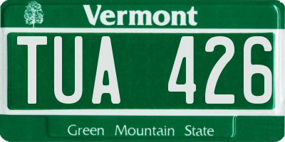 VT license plate TUA426